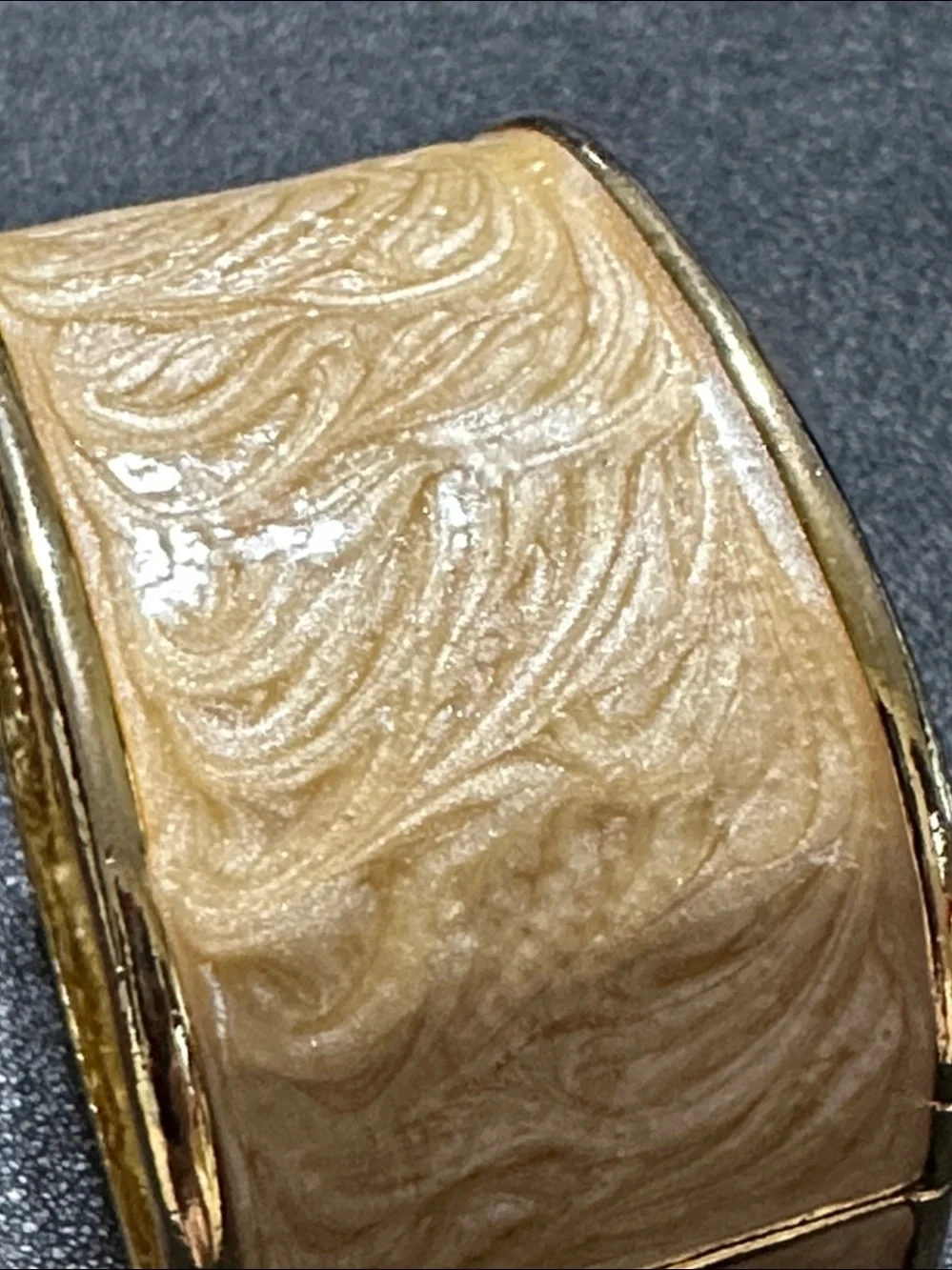 Cannes Gold Tone Elephant Hinged Enamel Clamper Bracelet Watch